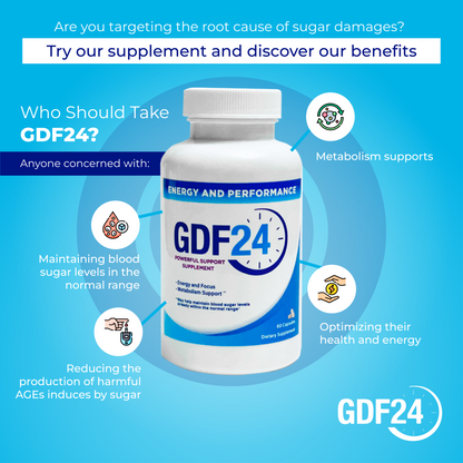 GDF24 - 24 Hour Glucose Defense Formula (Get 3 bottles for $84.77)